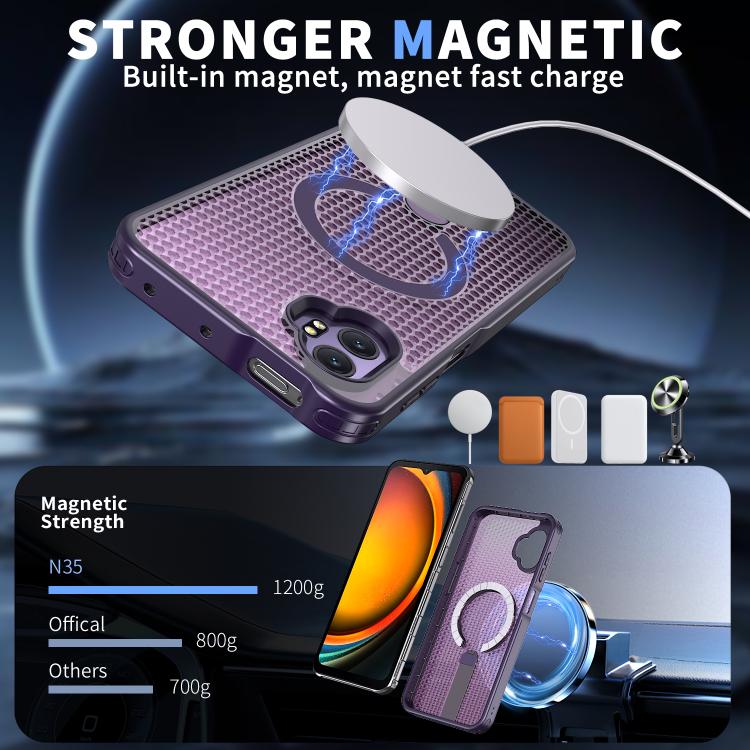 For Samsung Galaxy Xcover7 Pro Honeycomb Cooling MagSafe Holder Phone Case