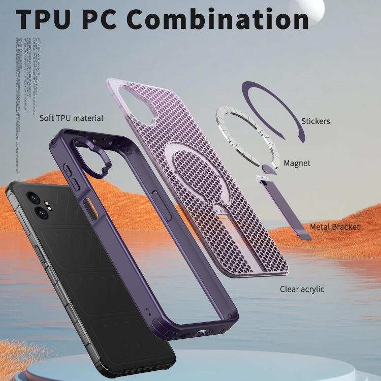 For Samsung Galaxy Xcover7 Pro Honeycomb Cooling MagSafe Holder Phone Case
