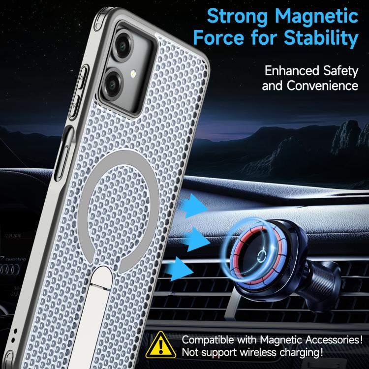 For Samsung Galaxy A06 5G / 4G Honeycomb Cooling MagSafe Holder Phone Case