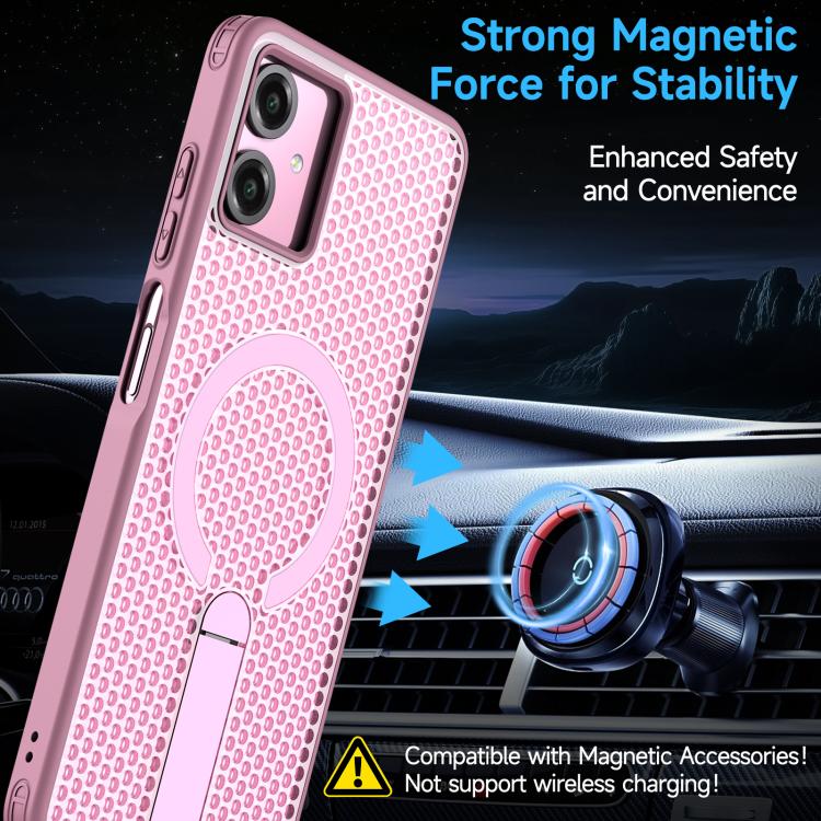 For Samsung Galaxy A06 5G / 4G Honeycomb Cooling MagSafe Holder Phone Case