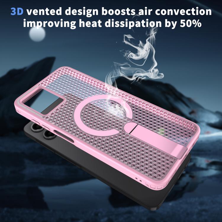 For Samsung Galaxy A06 5G / 4G Honeycomb Cooling MagSafe Holder Phone Case
