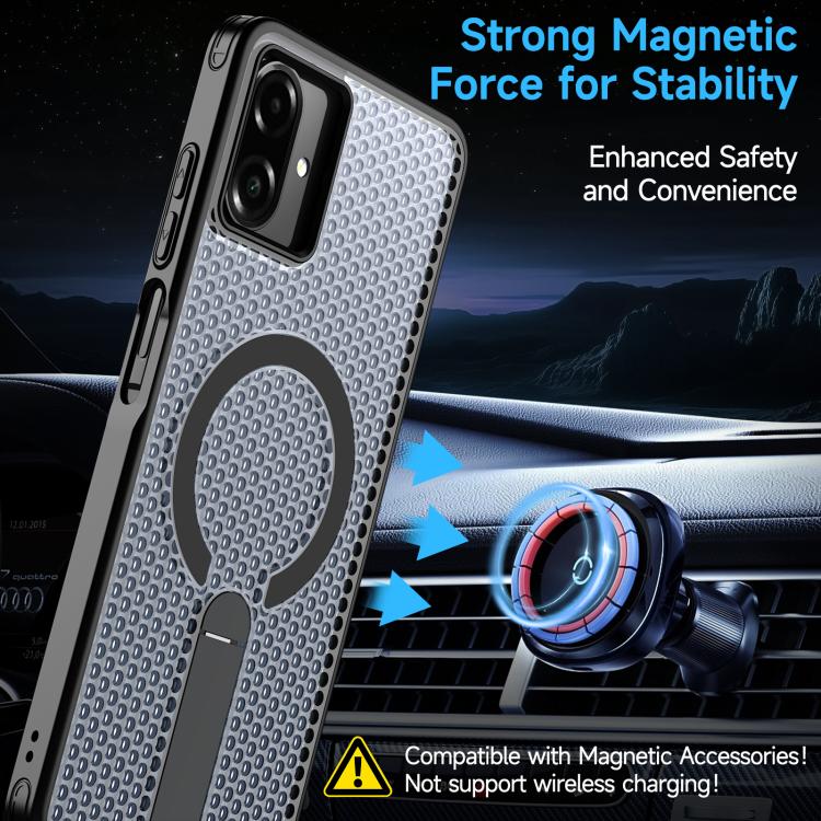 For Samsung Galaxy A07 4G Honeycomb Cooling MagSafe Holder Phone Case