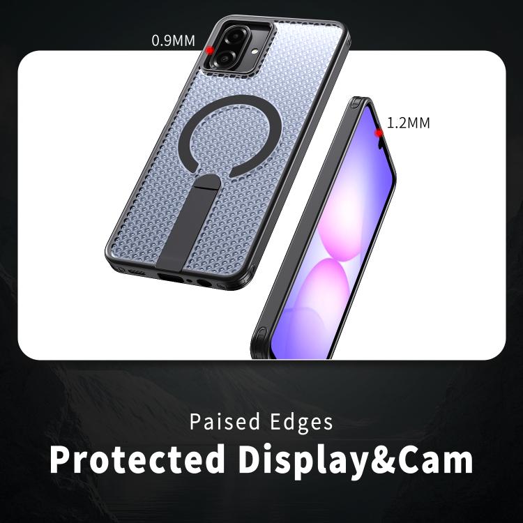 For Samsung Galaxy A07 4G Honeycomb Cooling MagSafe Holder Phone Case
