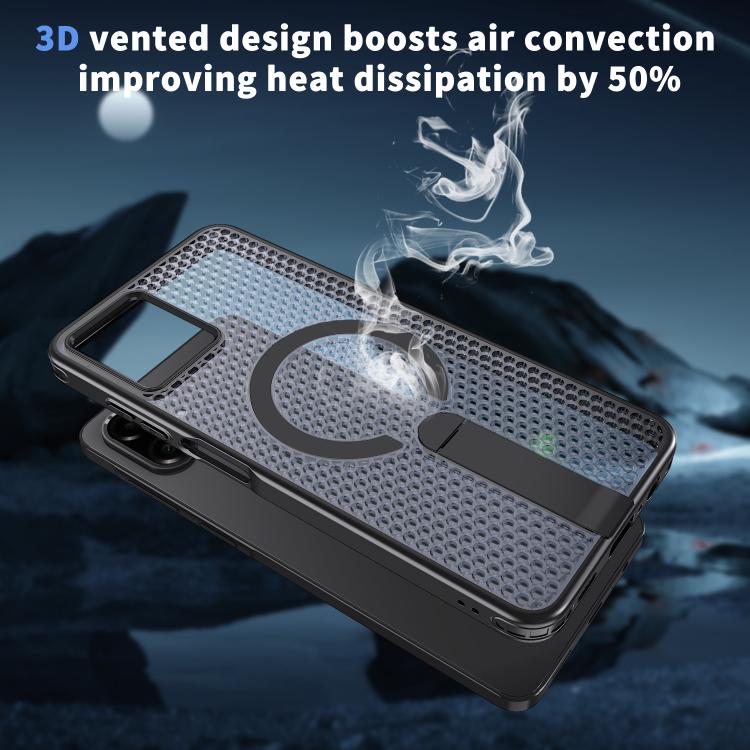 For Samsung Galaxy A07 4G Honeycomb Cooling MagSafe Holder Phone Case