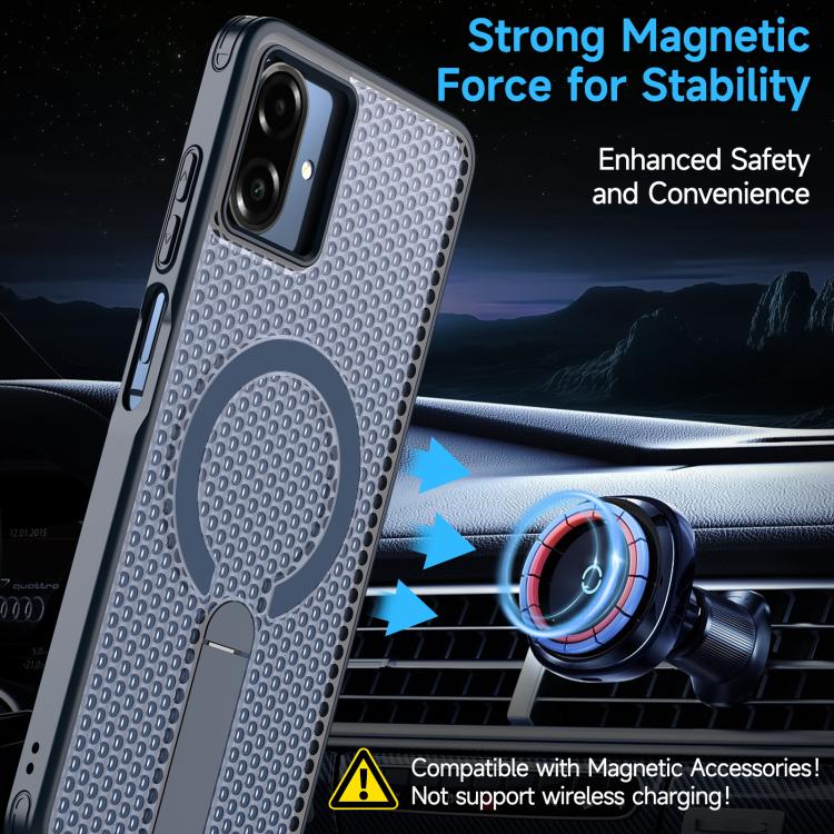 For Samsung Galaxy A07 4G Honeycomb Cooling MagSafe Holder Phone Case