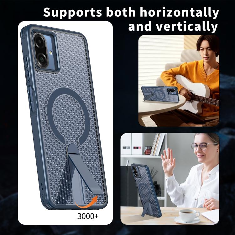 For Samsung Galaxy A07 4G Honeycomb Cooling MagSafe Holder Phone Case