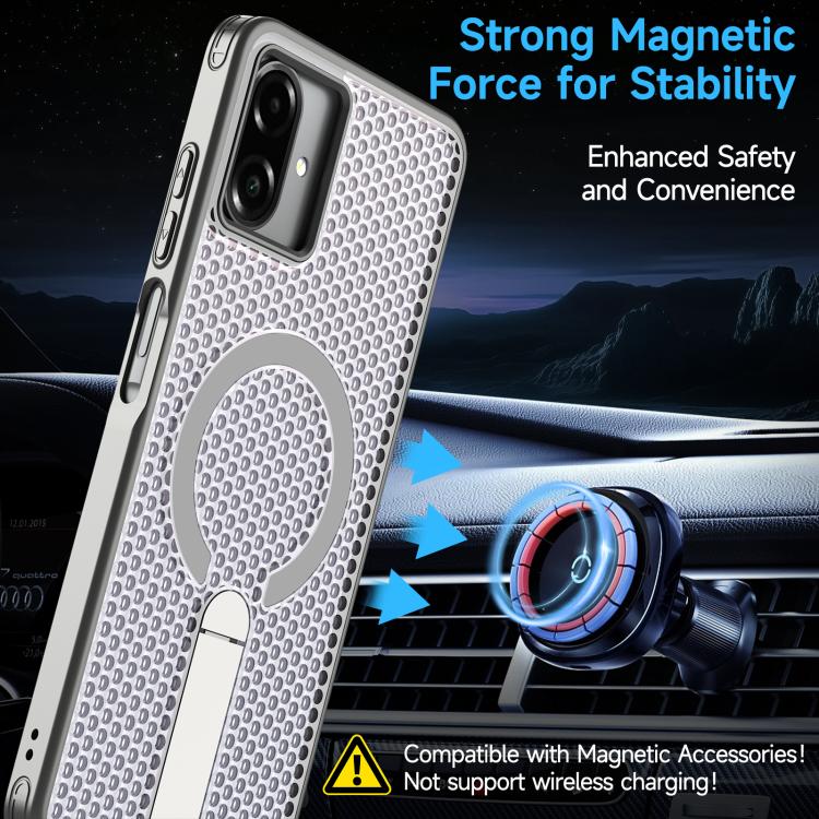 For Samsung Galaxy A07 4G Honeycomb Cooling MagSafe Holder Phone Case
