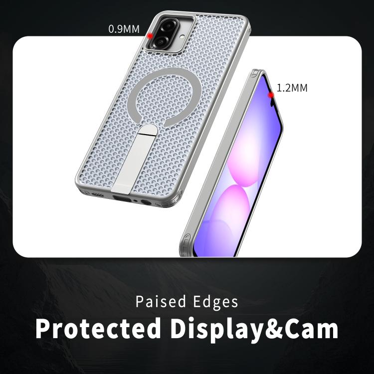For Samsung Galaxy A07 4G Honeycomb Cooling MagSafe Holder Phone Case