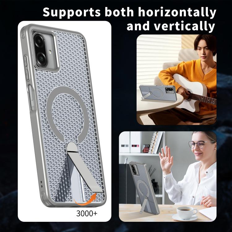 For Samsung Galaxy A07 4G Honeycomb Cooling MagSafe Holder Phone Case