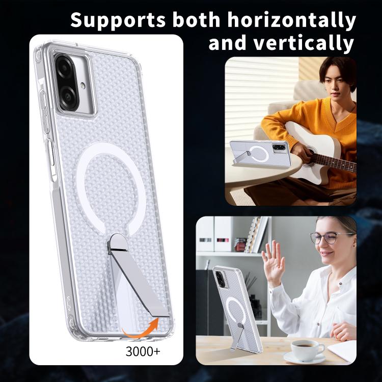 For Samsung Galaxy A07 4G Honeycomb Cooling MagSafe Holder Phone Case