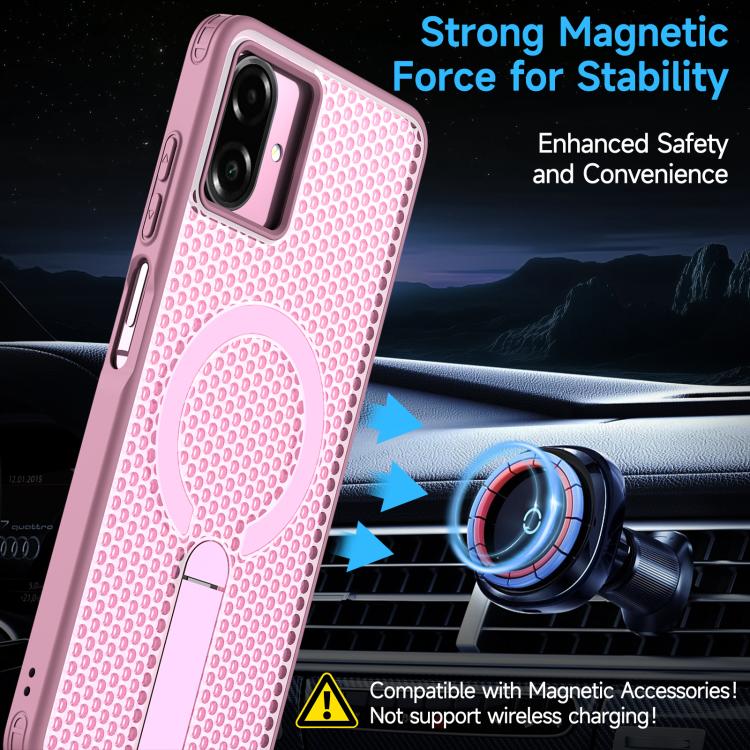 For Samsung Galaxy A07 4G Honeycomb Cooling MagSafe Holder Phone Case