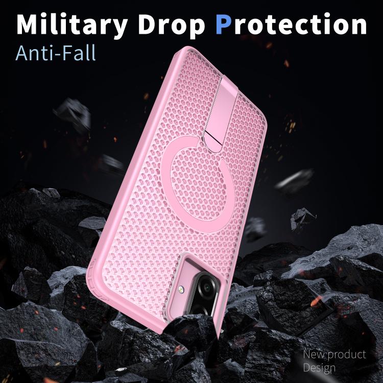 For Samsung Galaxy A07 4G Honeycomb Cooling MagSafe Holder Phone Case