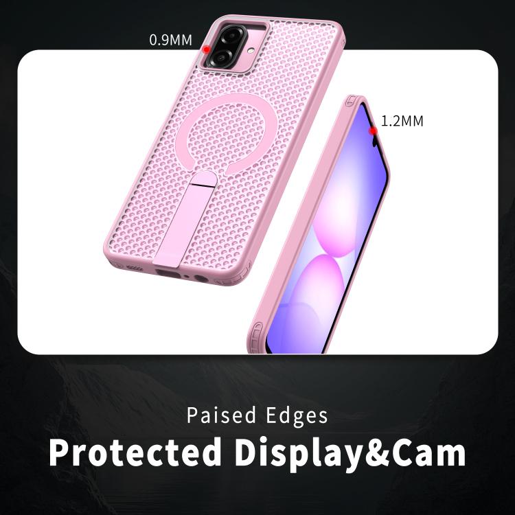 For Samsung Galaxy A07 4G Honeycomb Cooling MagSafe Holder Phone Case