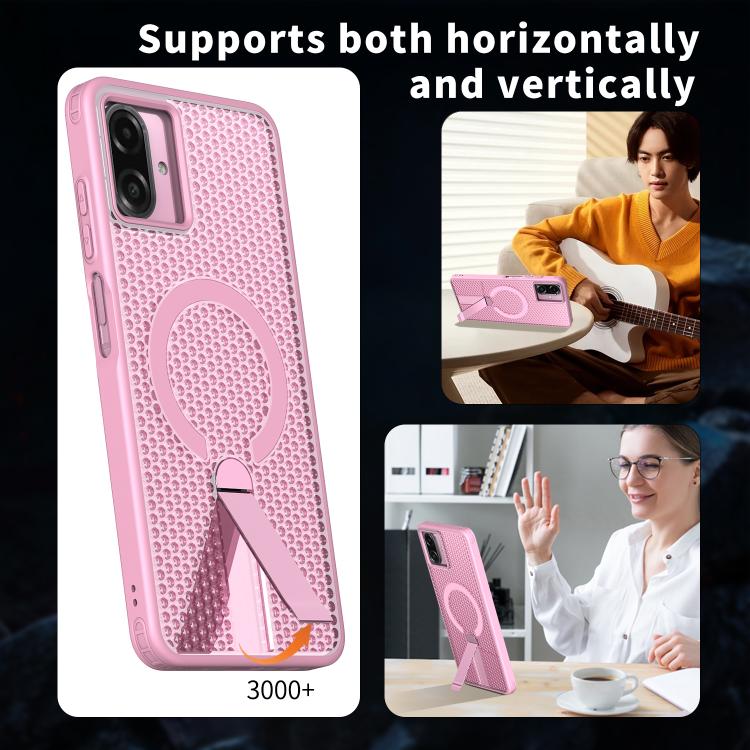 For Samsung Galaxy A07 4G Honeycomb Cooling MagSafe Holder Phone Case