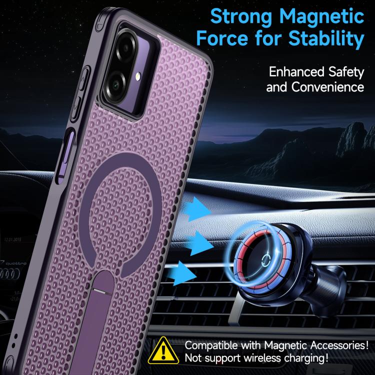 For Samsung Galaxy A07 4G Honeycomb Cooling MagSafe Holder Phone Case