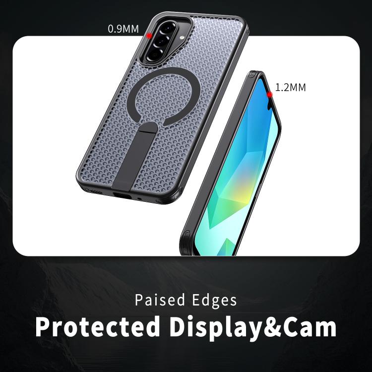 For Samsung Galaxy A17 5G Honeycomb Cooling MagSafe Holder Phone Case