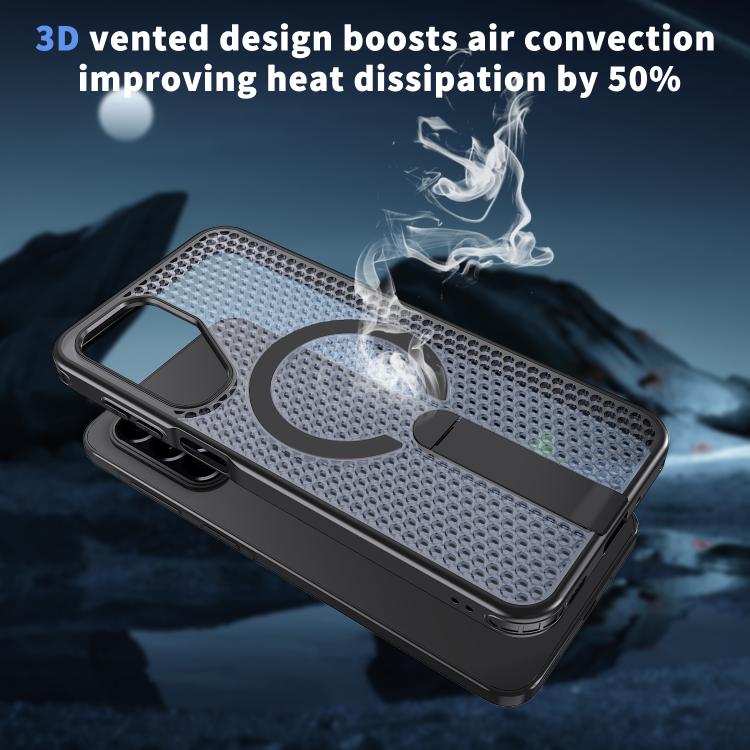 For Samsung Galaxy A17 5G Honeycomb Cooling MagSafe Holder Phone Case