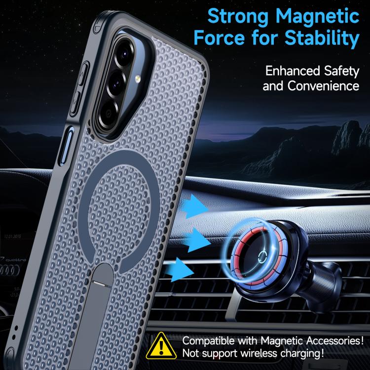 For Samsung Galaxy A17 5G Honeycomb Cooling MagSafe Holder Phone Case