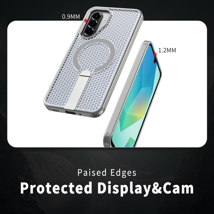 For Samsung Galaxy A17 5G Honeycomb Cooling MagSafe Holder Phone Case