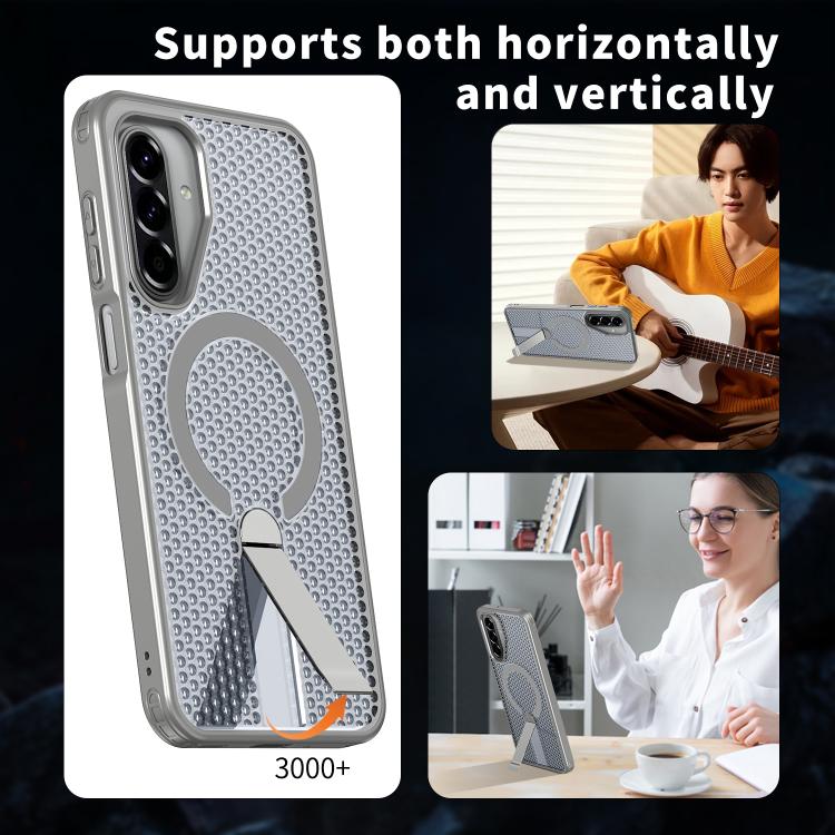For Samsung Galaxy A17 5G Honeycomb Cooling MagSafe Holder Phone Case