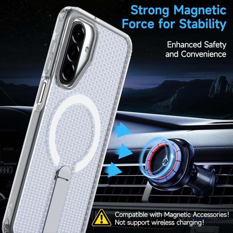 For Samsung Galaxy A17 5G Honeycomb Cooling MagSafe Holder Phone Case