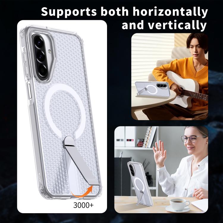 For Samsung Galaxy A17 5G Honeycomb Cooling MagSafe Holder Phone Case