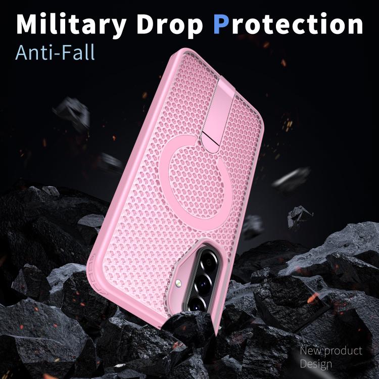 For Samsung Galaxy A17 5G Honeycomb Cooling MagSafe Holder Phone Case