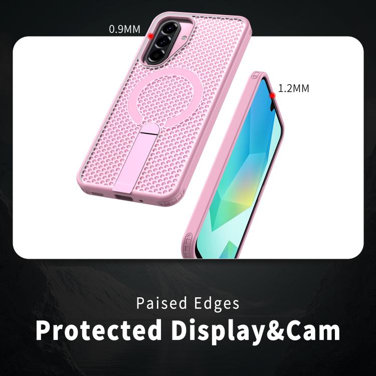 For Samsung Galaxy A17 5G Honeycomb Cooling MagSafe Holder Phone Case