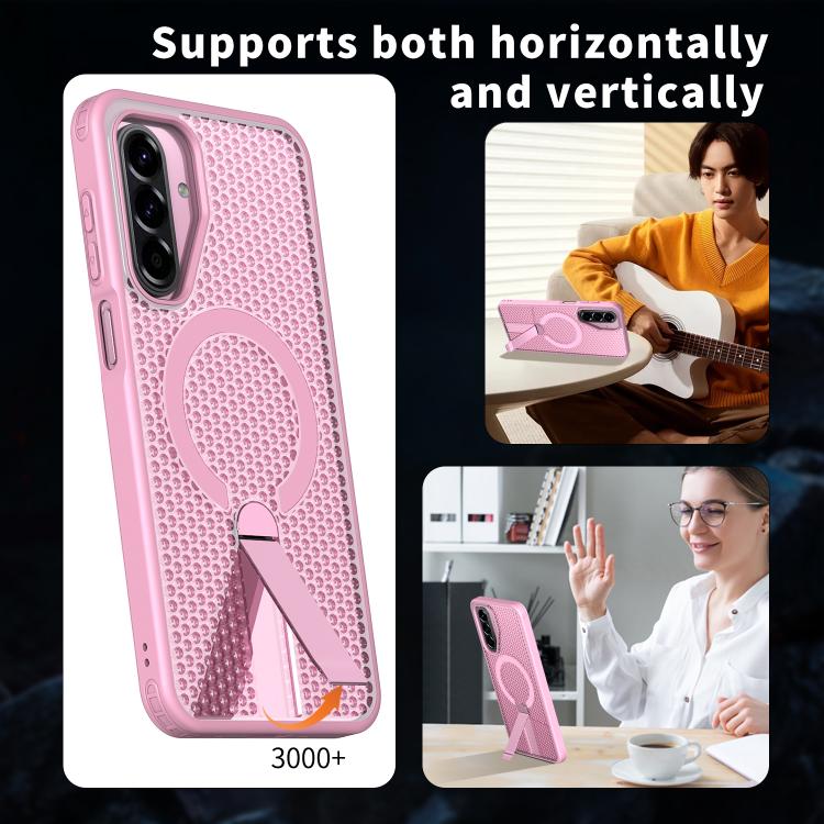 For Samsung Galaxy A17 5G Honeycomb Cooling MagSafe Holder Phone Case
