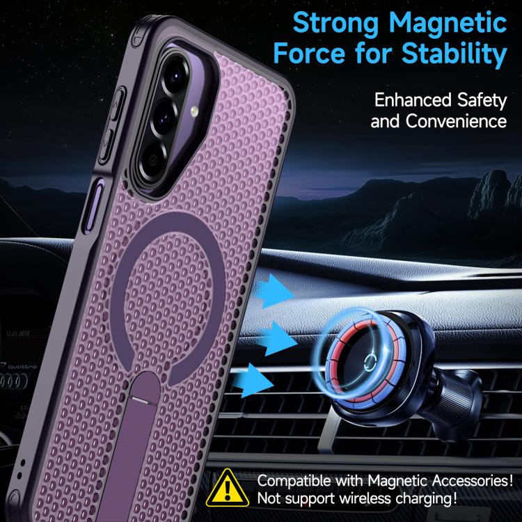 For Samsung Galaxy A17 5G Honeycomb Cooling MagSafe Holder Phone Case