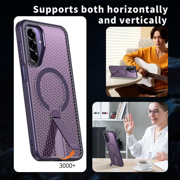 For Samsung Galaxy A17 5G Honeycomb Cooling MagSafe Holder Phone Case