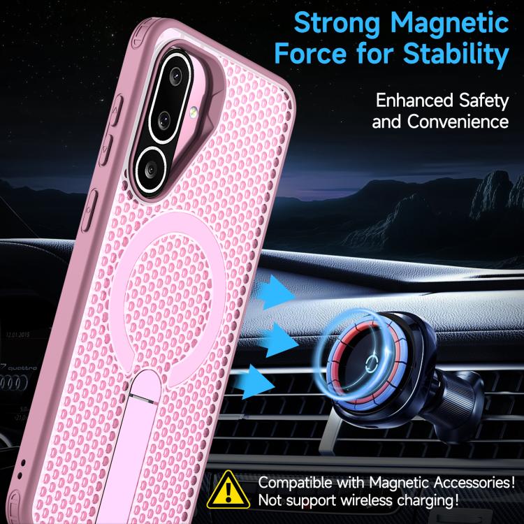 For Samsung Galaxy M56 / F56 5G Honeycomb Cooling MagSafe Holder Phone Case