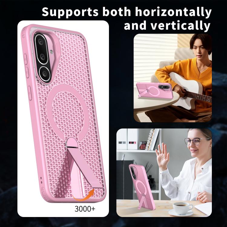 For Samsung Galaxy M56 / F56 5G Honeycomb Cooling MagSafe Holder Phone Case