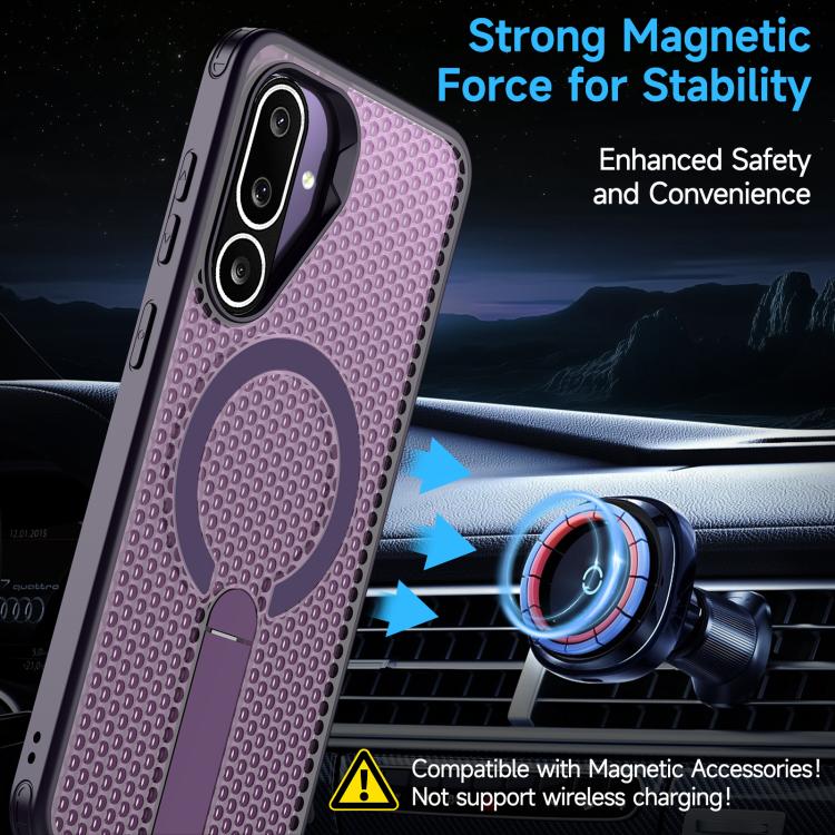 For Samsung Galaxy M56 / F56 5G Honeycomb Cooling MagSafe Holder Phone Case