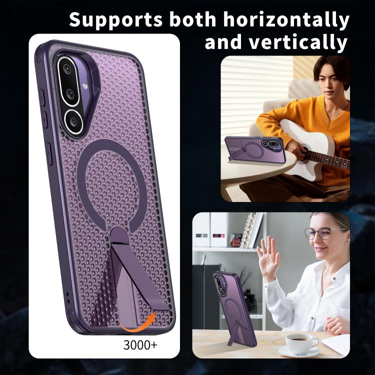 For Samsung Galaxy M56 / F56 5G Honeycomb Cooling MagSafe Holder Phone Case