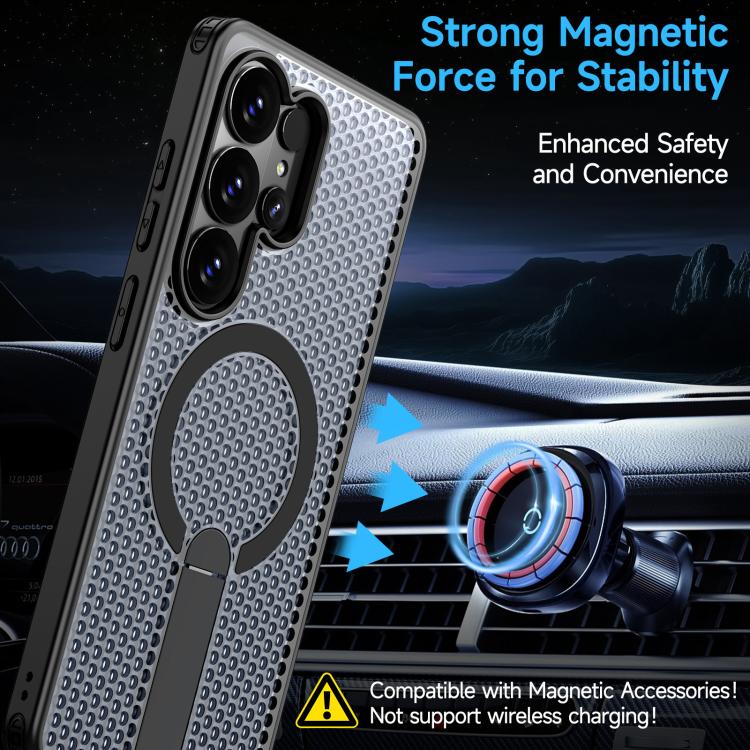 For Samsung Galaxy S26 Ultra 5G Honeycomb Cooling MagSafe Holder Phone Case