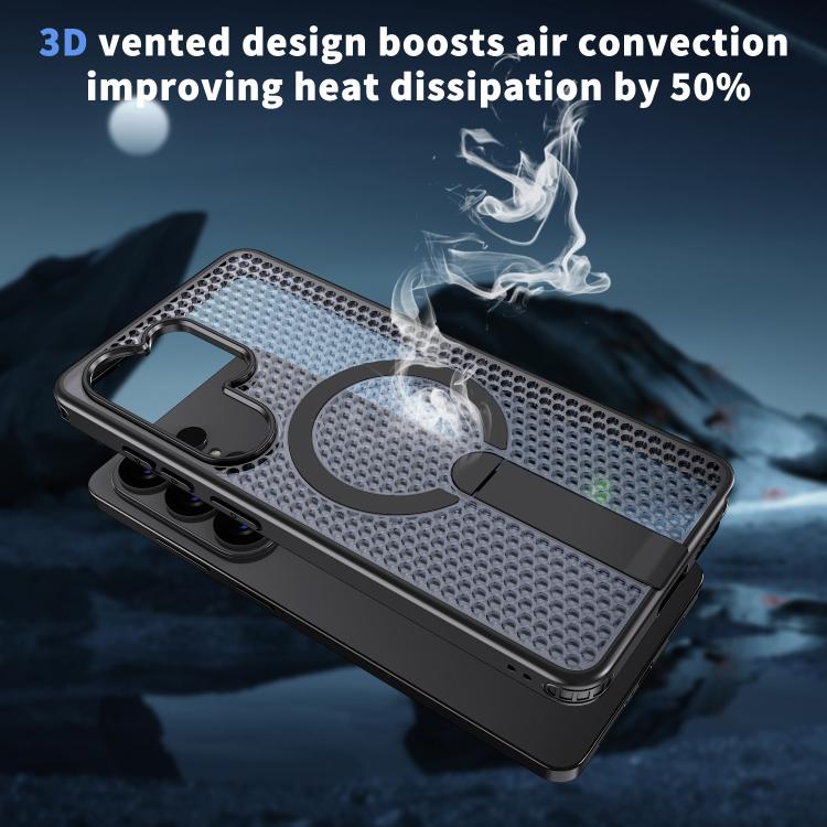 For Samsung Galaxy S26 Ultra 5G Honeycomb Cooling MagSafe Holder Phone Case
