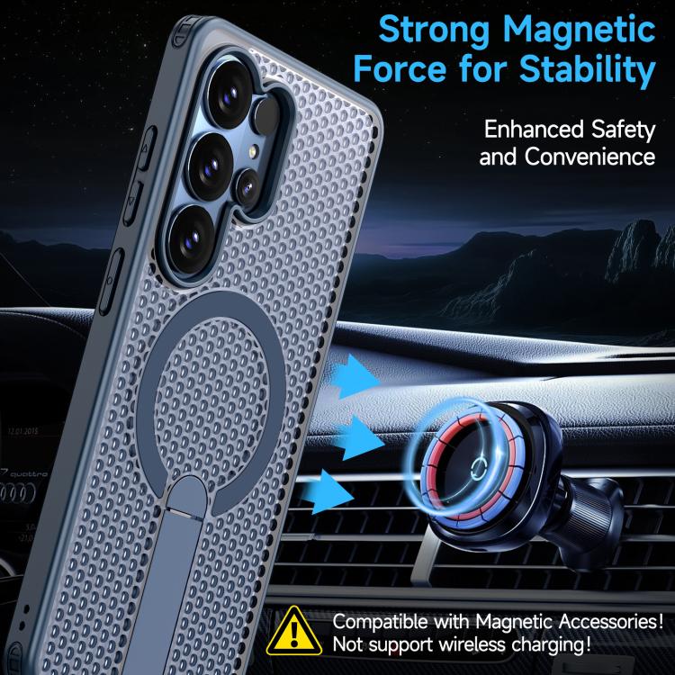 For Samsung Galaxy S26 Ultra 5G Honeycomb Cooling MagSafe Holder Phone Case