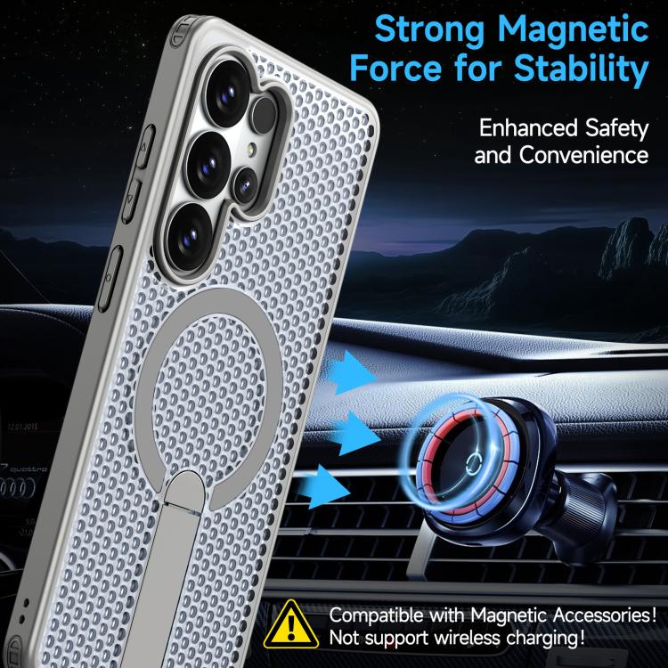 For Samsung Galaxy S26 Ultra 5G Honeycomb Cooling MagSafe Holder Phone Case