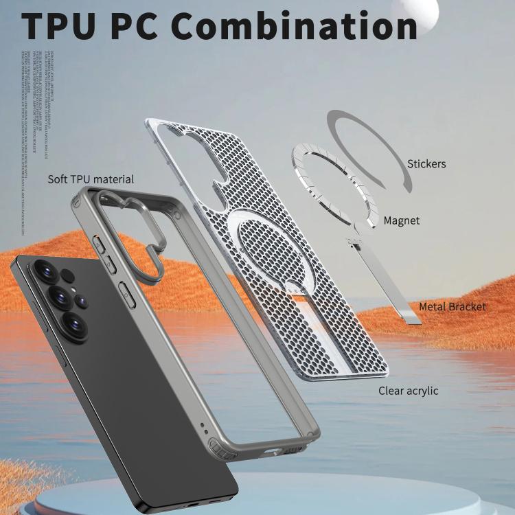 For Samsung Galaxy S26 Ultra 5G Honeycomb Cooling MagSafe Holder Phone Case