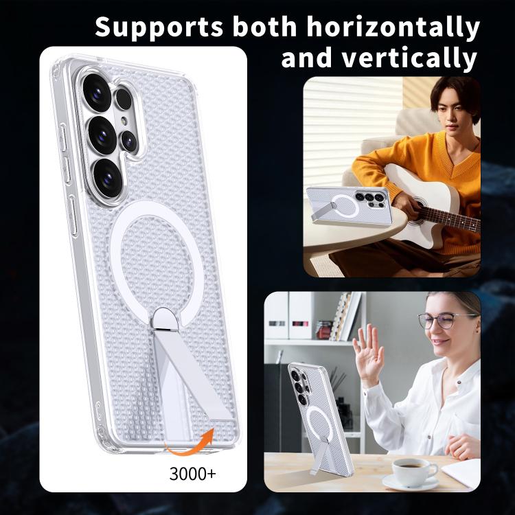For Samsung Galaxy S26 Ultra 5G Honeycomb Cooling MagSafe Holder Phone Case