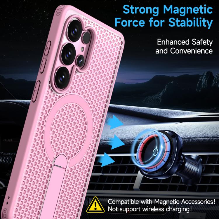 For Samsung Galaxy S26 Ultra 5G Honeycomb Cooling MagSafe Holder Phone Case