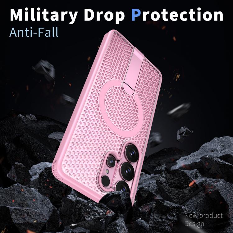 For Samsung Galaxy S26 Ultra 5G Honeycomb Cooling MagSafe Holder Phone Case
