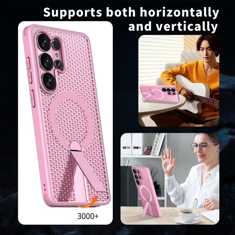 For Samsung Galaxy S26 Ultra 5G Honeycomb Cooling MagSafe Holder Phone Case