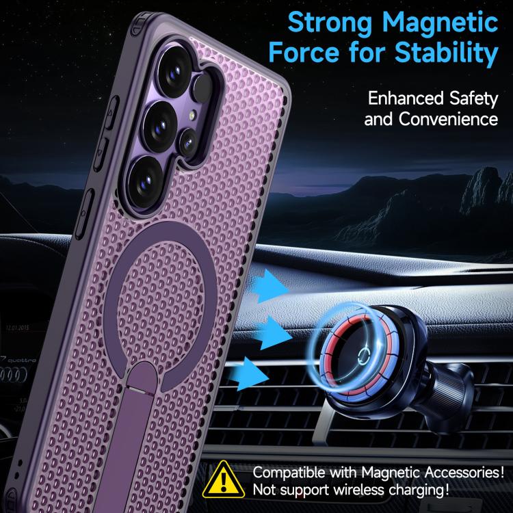 For Samsung Galaxy S26 Ultra 5G Honeycomb Cooling MagSafe Holder Phone Case