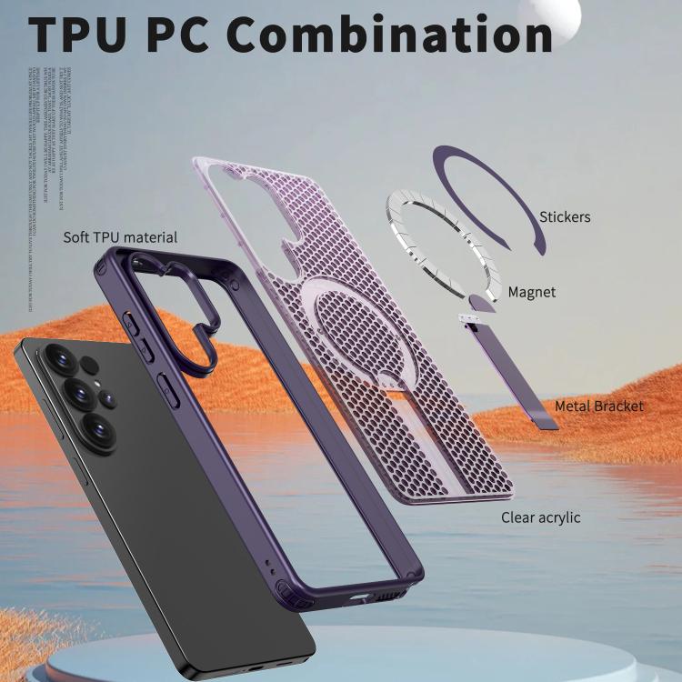 For Samsung Galaxy S26 Ultra 5G Honeycomb Cooling MagSafe Holder Phone Case