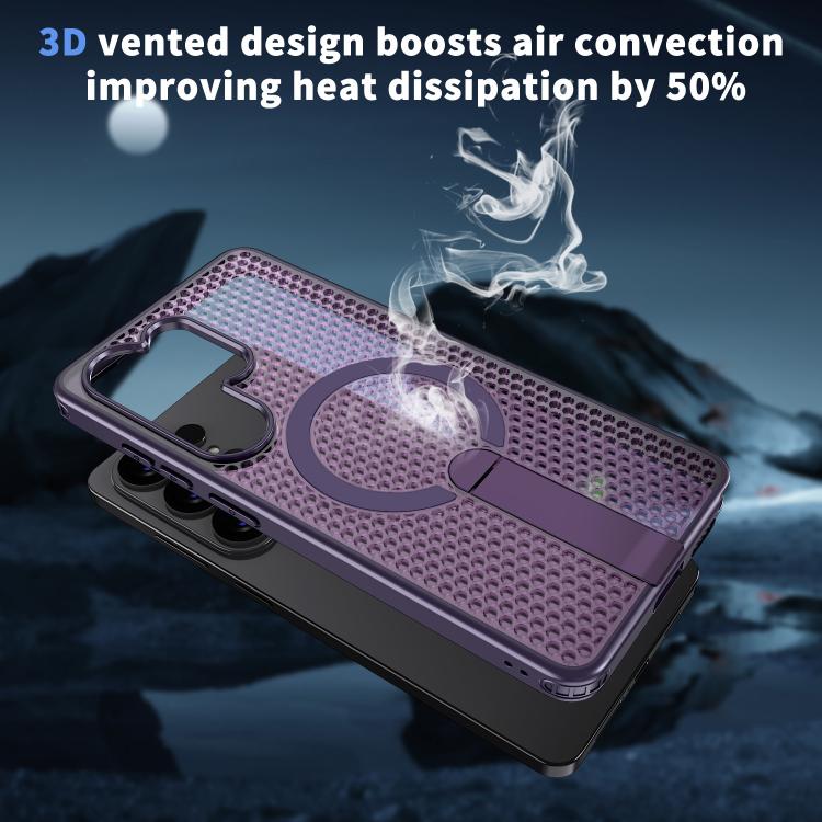 For Samsung Galaxy S26 Ultra 5G Honeycomb Cooling MagSafe Holder Phone Case