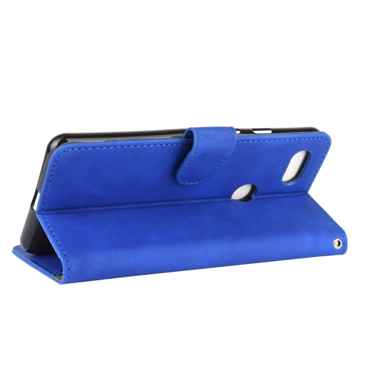 For Google Pixel 3 Solid Color Skin Feel Magnetic Buckle Horizontal Flip Calf Texture PU Leather Case with Holder & Card Slots & Wallet