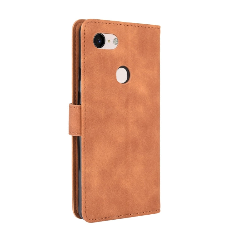 For Google Pixel 3 Solid Color Skin Feel Magnetic Buckle Horizontal Flip Calf Texture PU Leather Case with Holder & Card Slots & Wallet