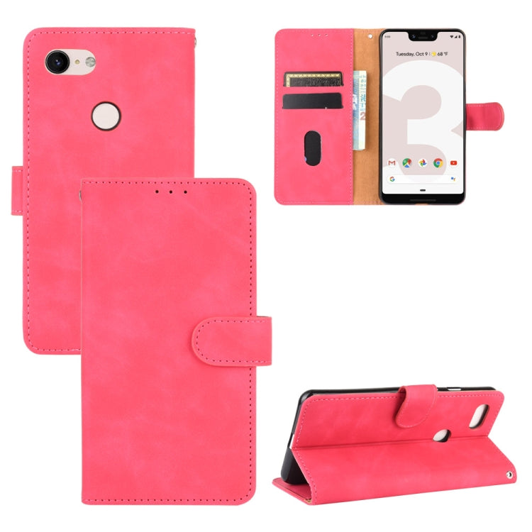 For Google Pixel 3 XL Solid Color Skin Feel Magnetic Buckle Horizontal Flip Calf Texture PU Leather Case with Holder & Card Slots & Wallet